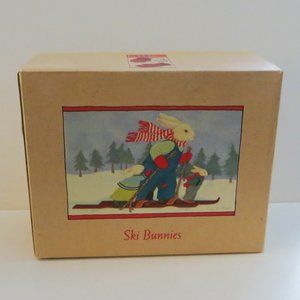 Bottman Designs Ski Bunnies Number 75305 Figurines In Box Winter Decor